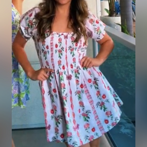 Hill house naia nap dress in red shell vine stripe - Picture 2 of 2